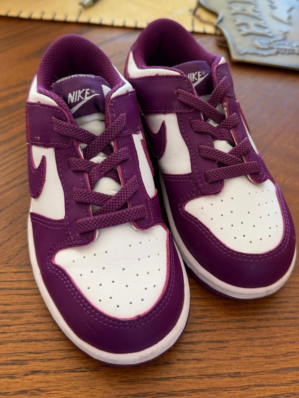 Nike Kids' Purple and White Low-Top Sneakers